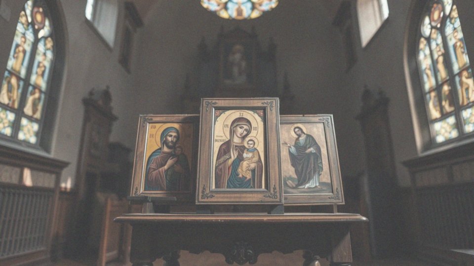 Co przedstawiają stare ikony na desce?
